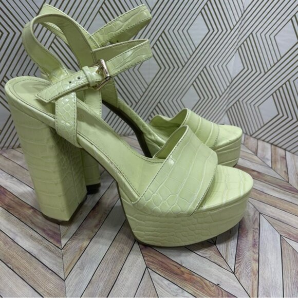 Guess Platform Block Heels Light Green Size‎ 8 sb - Picture 3 of 8